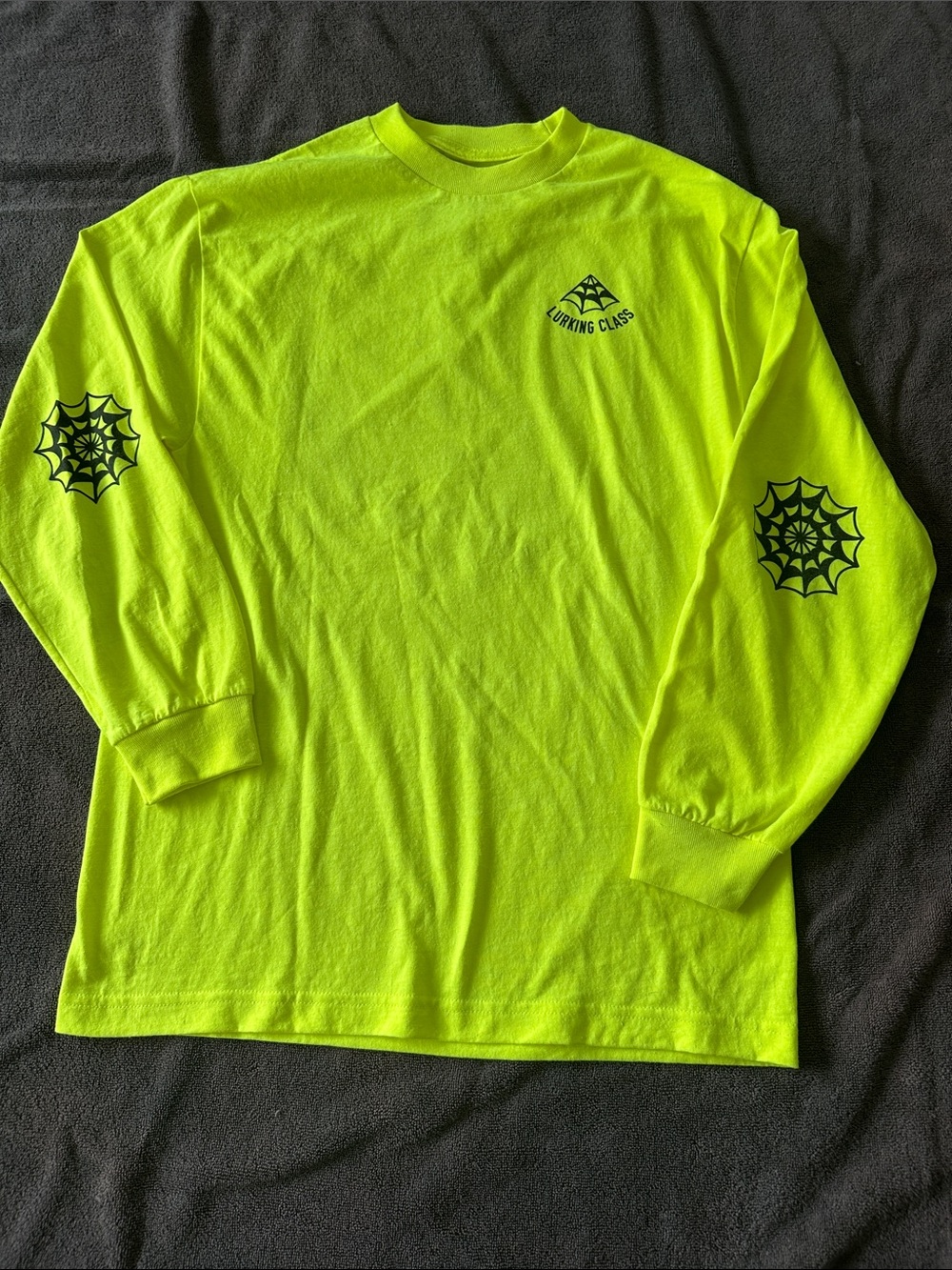 Men’s High-Visibility Yellow Long Sleeve spider web Tee